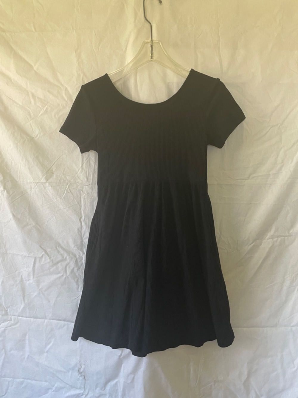 Old Navy Black Short Sleeve Knit Kids Dress